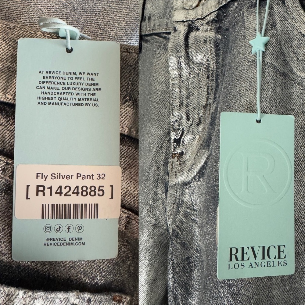 REVICE NWT Fly Silver wide leg jeans size 32 - Picture 16 of 16